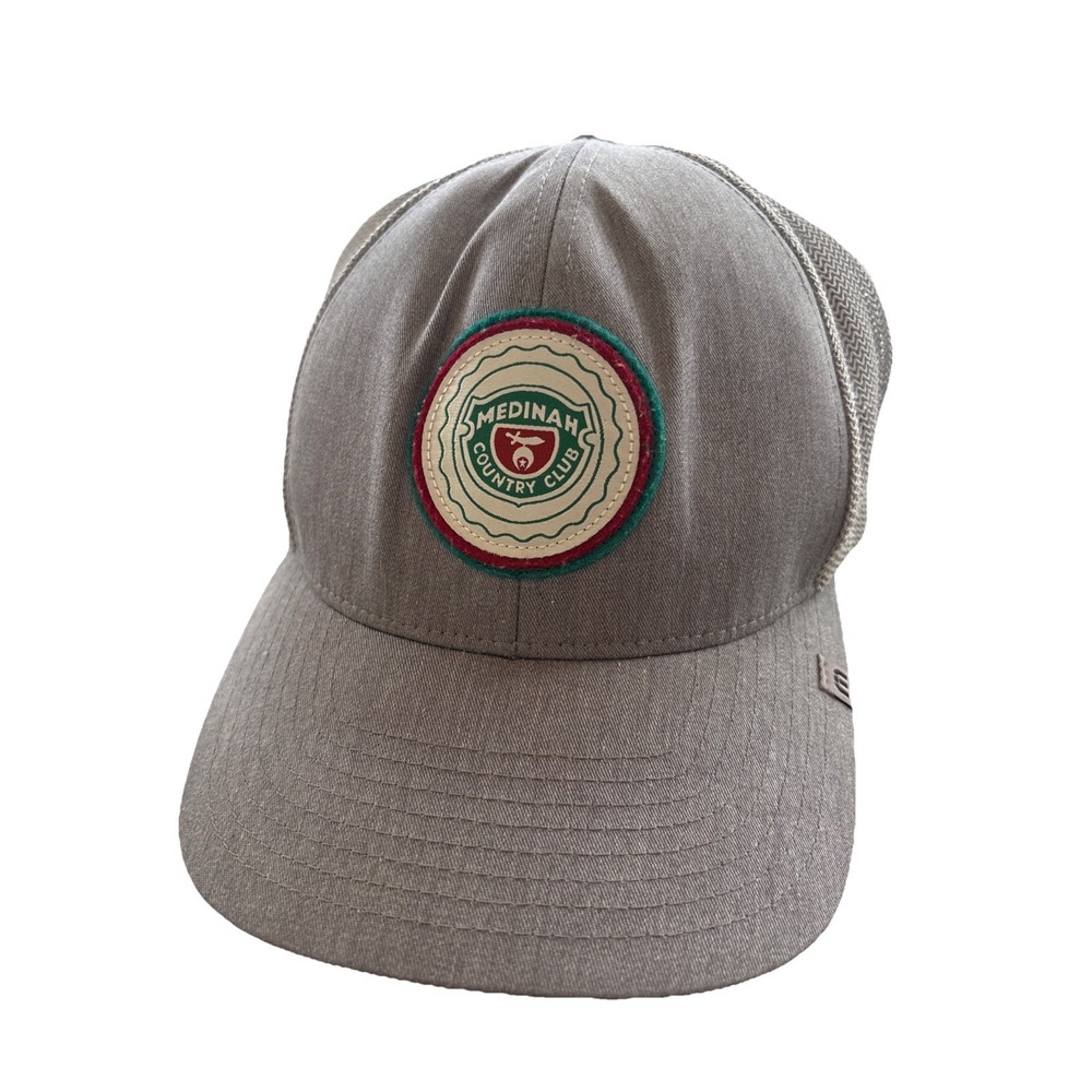 Medinah Countryโ Club Hat Mens Fitted Grey Mesh Snackback Travis Mathew Flex Fit